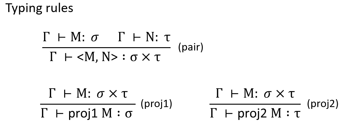 Product typing rules